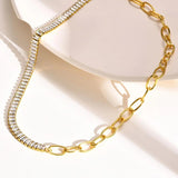 Tennis Necklace & Chain Choker Set, Stainless Steel