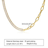 Tennis Necklace & Chain Choker Set, Stainless Steel
