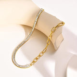 Tennis Necklace & Chain Choker Set, Stainless Steel