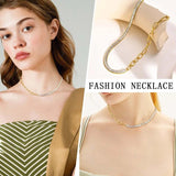 Tennis Necklace & Chain Choker Set, Stainless Steel