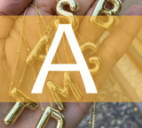 Chunky Alphabet Initial Pendant Necklace for Women