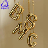 Chunky Alphabet Initial Pendant Necklace for Women