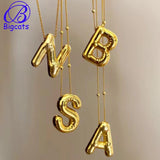Chunky Alphabet Initial Pendant Necklace for Women