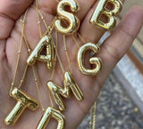 Chunky Alphabet Initial Pendant Necklace for Women
