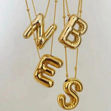 Chunky Alphabet Initial Pendant Necklace for Women
