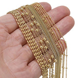 5pcs 40+5cm Stainless Steel Beaded Chains Chokers Necklaces