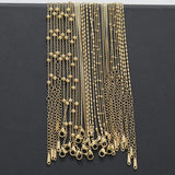 5pcs 40+5cm Stainless Steel Beaded Chains Chokers Necklaces