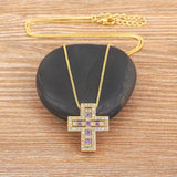 Cross Rhinestone Pendant Choker Necklace for Women
