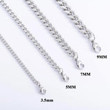 Yadreva 3-9MM Men Stainless Steel Cuban Link Chain Classic Silver Necklace