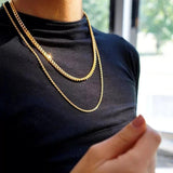 Vintage Twisted Rope Chain Necklace For Women 2MM 3MM 5MM Width Choker Jewelry