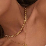 Vintage Twisted Rope Chain Necklace For Women 2MM 3MM 5MM Width Choker Jewelry