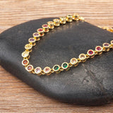 5 Color Rhinestone Women Pendant Iced Out Tennis Chain Necklace Charm Gift