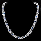 Byzantine Link Chain for Men Stainless Steel Silver Necklace Biker Gift