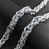 Byzantine Link Chain for Men Stainless Steel Silver Necklace Biker Gift