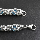 Byzantine Link Chain for Men Stainless Steel Silver Necklace Biker Gift