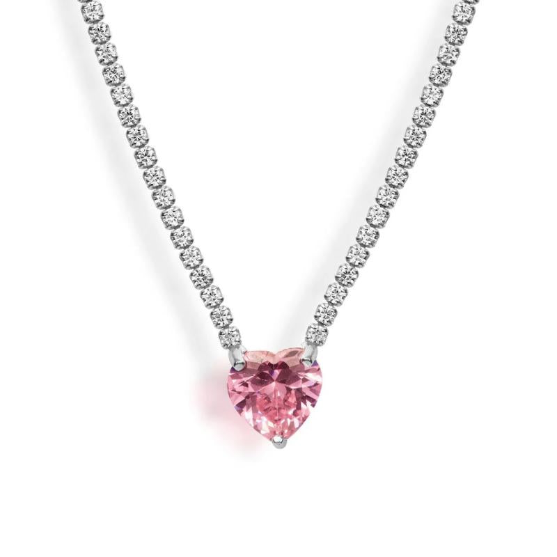 Sexy Stainless Steel Tennis Zircon Necklace for Women
