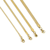 HONGTONG Blade Chain Necklace Stainless Steel 2-5MM 45-60CM Choker