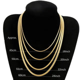 HONGTONG Blade Chain Necklace Stainless Steel 2-5MM 45-60CM Choker