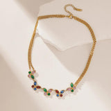 Colorful Crystal Butterfly Choker Necklace for Women Girl Neck Chain