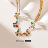 Colorful Crystal Butterfly Choker Necklace for Women Girl Neck Chain