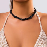 Natural Stone Chip Beads Necklace Women Jewelry Choker Collar Party Gift