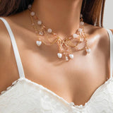 Kpop Butterfly Pearl Choker Necklace Tassel Chain Jewelry