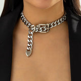 Steampunk Cuban Chain Charm Choker Necklace for Women