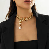 Steampunk Cuban Chain Charm Choker Necklace for Women
