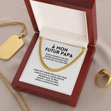 Collier chau00eene cubaine en acier inoxydable pour papa