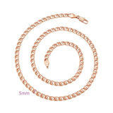 Rose Gold 585 Men's Necklace 6 mm Nickel Copper