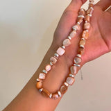 Chinese Retro Beaded Autumn Pearl Baroque Stone Necklace All-match Sweater Chain