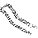 Titanium Steel Silver Cuban Chain Necklaces for Men Women