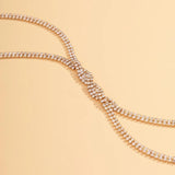 Rhinestone Choker Necklace Wedding Tassels Necklace