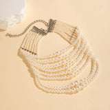 Pearl Beads Chain Necklace Collares Round Circle Choker Y2K Jewelry