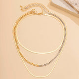Multilayer Snake Chain Necklace Mix Splicing Link Choker Women Collar