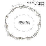 Punk Silver Chain Necklace for Women Beads Choker