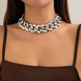 Chunky Punk Necklace Choker CCB Link Chain for Women