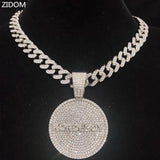 Hip Hop KONDE BOY Letters Pendant Necklace Cuban Chain Bling Necklaces