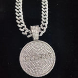 Hip Hop KONDE BOY Letters Pendant Necklace Cuban Chain Bling Necklaces