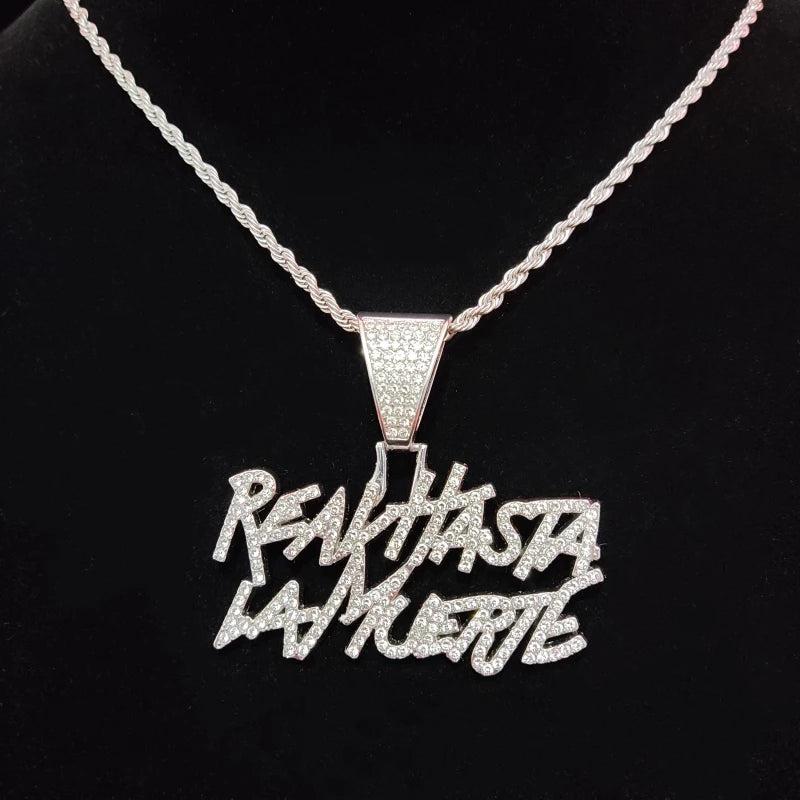Men Women Hip Hop Letter Pendant Necklace with Cuban Chain