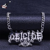 DEICIDE Pendant Necklace Stainless Steel Silver Punk Heavy Metal Chain Necklaces