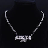 DEICIDE Pendant Necklace Stainless Steel Silver Punk Heavy Metal Chain Necklaces