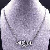 DEICIDE Pendant Necklace Stainless Steel Silver Punk Heavy Metal Chain Necklaces