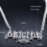 DEICIDE Pendant Necklace Stainless Steel Silver Punk Heavy Metal Chain Necklaces