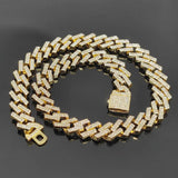 12/15MM Prong Cuban Link Chain Hip Hop Men Necklace Bling Iced Out 2 Row