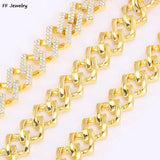 12/15MM Prong Cuban Link Chain Hip Hop Men Necklace Bling Iced Out 2 Row