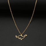 Brachiosaurus Dinosaur Necklace Stainless Steel Punk Neck Chain Animal Jewelry