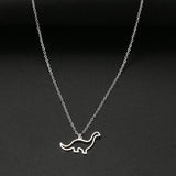 Brachiosaurus Dinosaur Necklace Stainless Steel Punk Neck Chain Animal Jewelry