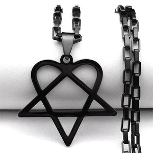 Heartagram Star Heart Necklace for Women Men