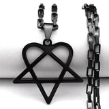 Heartagram Star Heart Necklace for Women Men